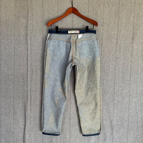 Vintage Levi's 100% Cotton Dark Blue Denim Classic Relaxed Tapered Jeans Size 10 - Picture 7 of 10